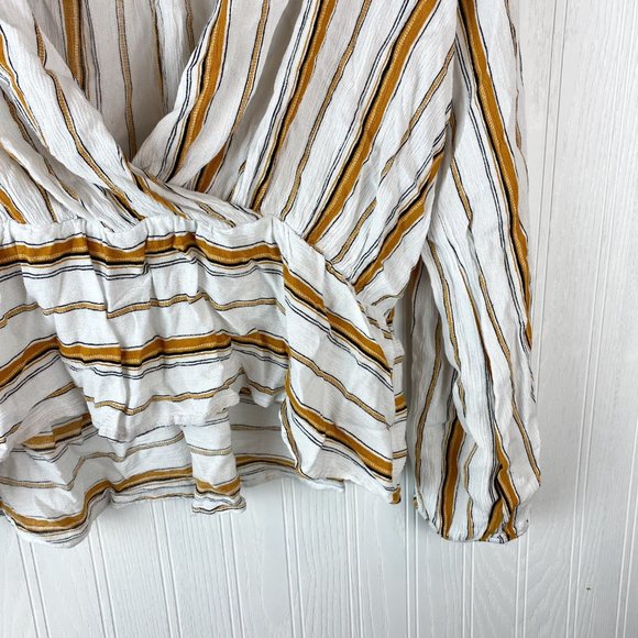 Lumiere Blouse Mustard Stripe Size‎ Small - Picture 2 of 3